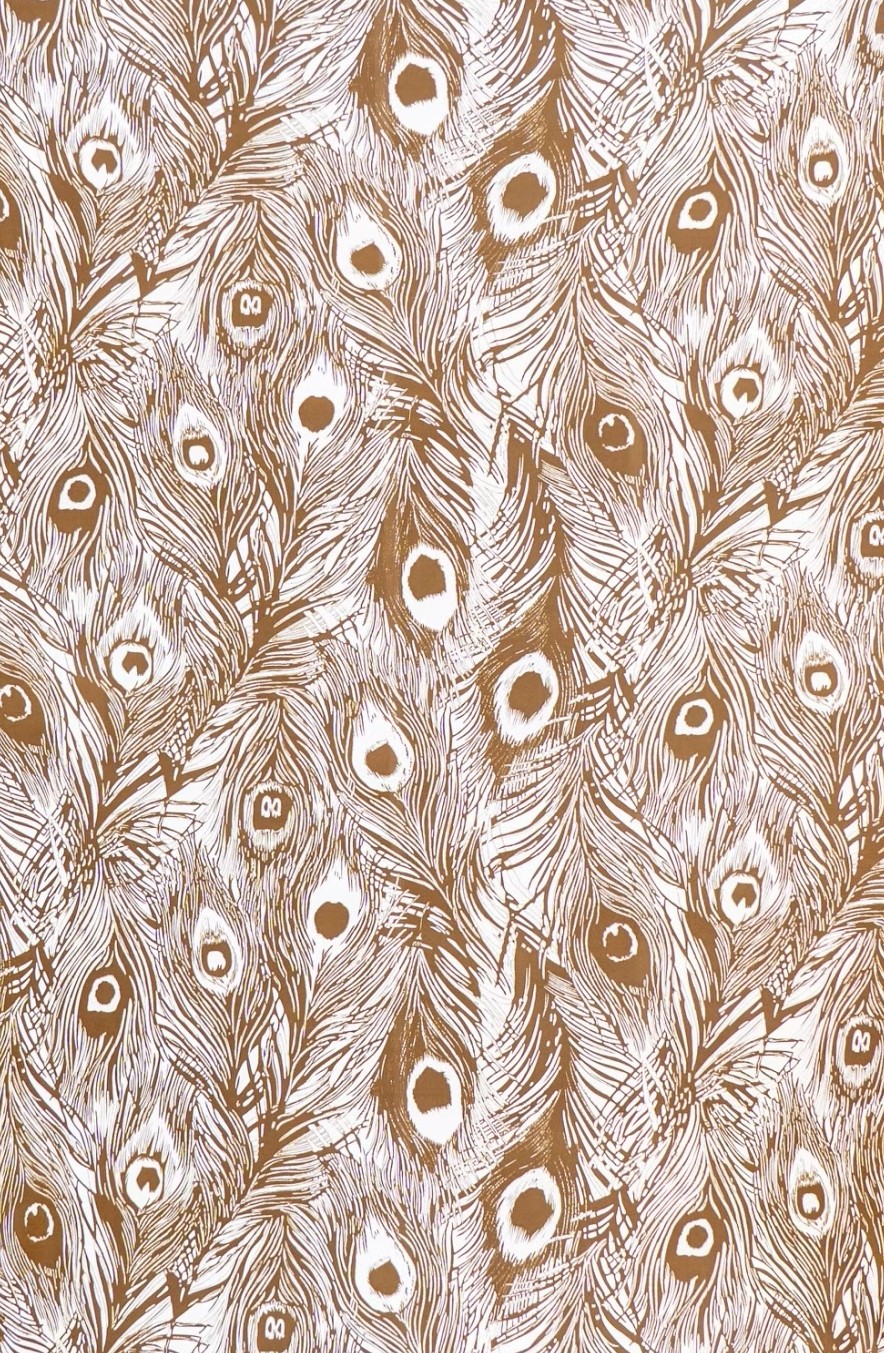 SUNSET LONG - SAND PEACOCK FEATHER